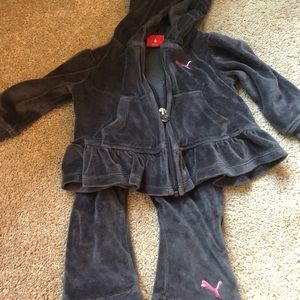 Toddler puma velour sweat suit sz 12M